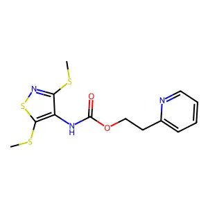 2-(2-Pyridinyl)ethyl [3,5-bis(methylthio)-4-isothiazolyl]carbamate structure