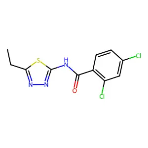 2,4-dichloro-N-(5-ethyl-1,3,4-thiadiazol-2-yl)benzamide structure