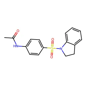 N-[4-(2,3-dihydro-1H-indole-1-sulfonyl)phenyl]acetamide structure