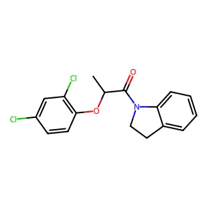 2-(2,4-Dichlorophenoxy)-1-(2,3-dihydro-1H-indol-1-yl)-1-propanone structure