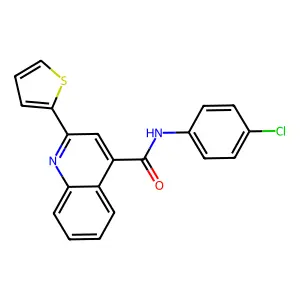 N-(4-chlorophenyl)-2-thiophen-2-ylquinoline-4-carboxamide structure