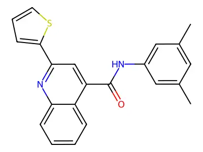 N-(3,5-dimethylphenyl)-2-thiophen-2-ylquinoline-4-carboxamide structure