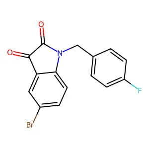 5-Bromo-1-[(4-fluorophenyl)methyl]indole-2,3-dione structure