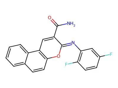 (Z)-3-((2,5-difluorophenyl)imino)-3H-benzo[f]chromene-2-carboxamide structure