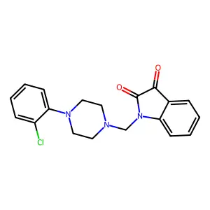 1-((4-(2-Chlorophenyl)piperazin-1-yl)methyl)indoline-2,3-dione structure