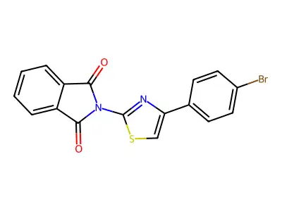 2-[4-(4-Bromophenyl)-2-thiazolyl]-1H-isoindole-1,3(2H)-dione structure