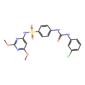 4-(3-(3-chlorophenyl)ureido)-N-(2,6-dimethoxypyrimidin-4-yl)benzenesulfonamide structure
