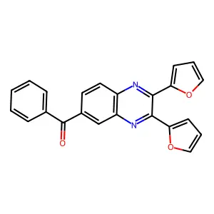 (2,3-Di(furan-2-yl)quinoxalin-6-yl)(phenyl)methanone structure