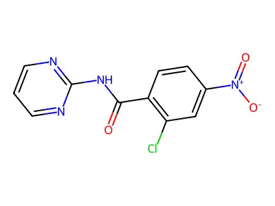 2-chloro-4-nitro-N-(pyrimidin-2-yl)benzamide structure