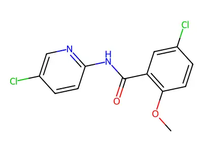 5-chloro-N-(5-chloropyridin-2-yl)-2-methoxybenzamide structure