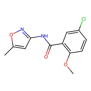 5-chloro-2-methoxy-N-(5-methyl-3-isoxazolyl)benzamide structure
