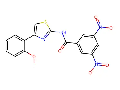 N-[4-(2-methoxyphenyl)-1,3-thiazol-2-yl]-3,5-dinitrobenzamide structure