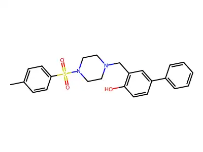 3-((4-Tosylpiperazin-1-yl)methyl)-[1,1'-biphenyl]-4-ol structure