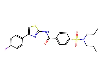 4-(dipropylsulfamoyl)-N-[4-(4-iodophenyl)-1,3-thiazol-2-yl]benzamide structure