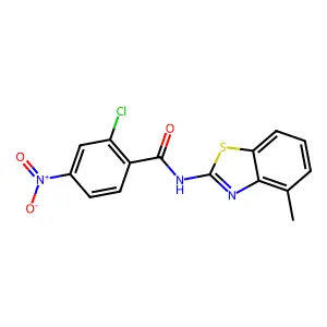 2-chloro-N-(4-methyl-1,3-benzothiazol-2-yl)-4-nitrobenzamide structure