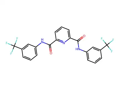 Pyridine-2,6-dicarboxamide, N,N'-bis(3-trifluoromethylphenyl)- structure