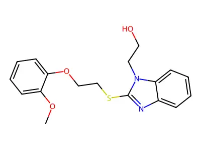 2-[2-[2-(2-Methoxyphenoxy)ethylsulfanyl]benzimidazol-1-yl]ethanol structure