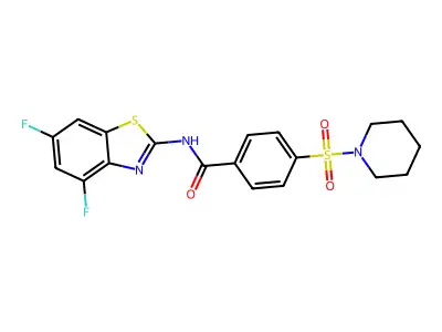 N-(4,6-difluorobenzo[d]thiazol-2-yl)-4-(piperidin-1-ylsulfonyl)benzamide structure