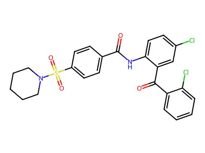 N-[4-chloro-2-(2-chlorobenzoyl)phenyl]-4-piperidin-1-ylsulfonylbenzamide structure