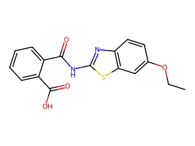 2-[(6-Ethoxy-1,3-benzothiazol-2-yl)carbamoyl]benzoic acid structure