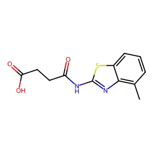 4-[(4-Methyl-1,3-benzothiazol-2-yl)amino]-4-oxobutanoic acid structure