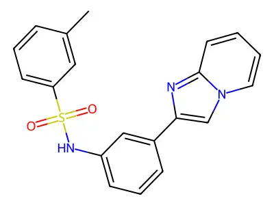 N-(3-imidazo[1,2-a]pyridin-2-ylphenyl)-3-methylbenzenesulfonamide structure