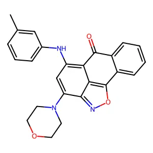 3-(4-morpholinyl)-5-(3-toluidino)-6H-anthra[1,9-cd]isoxazol-6-one structure