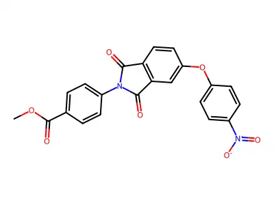 Methyl 4-[5-(4-nitrophenoxy)-1,3-dioxoisoindol-2-yl]benzoate structure