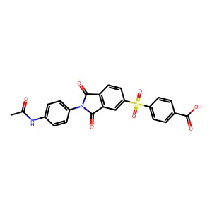 4-((2-(4-acetamidophenyl)-1,3-dioxoisoindolin-5-yl)sulfonyl)benzoic acid structure