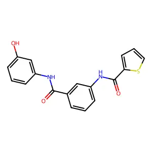 N-[3-[(3-hydroxyphenyl)carbamoyl]phenyl]thiophene-2-carboxamide structure
