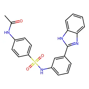 N-[4-[[3-(1H-benzimidazol-2-yl)phenyl]sulfamoyl]phenyl]acetamide structure