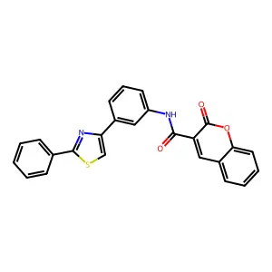 2-oxo-N-[3-(2-phenyl-1,3-thiazol-4-yl)phenyl]chromene-3-carboxamide structure