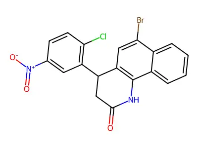 6-bromo-4-(2-chloro-5-nitrophenyl)-3,4-dihydrobenzo[h]quinolin-2(1H)-one structure