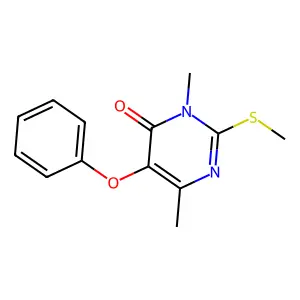 3,6-Dimethyl-2-methylsulfanyl-5-phenoxypyrimidin-4-one structure