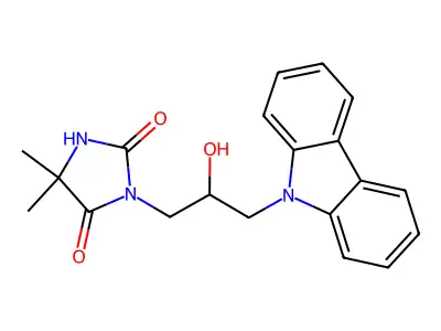 3-(3-Carbazol-9-yl-2-hydroxypropyl)-5,5-dimethylimidazolidine-2,4-dione structure