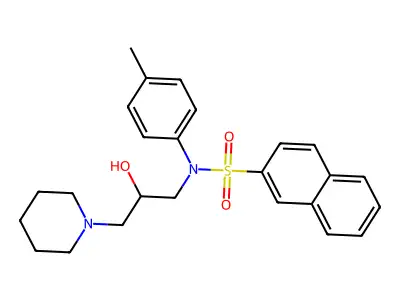 N-(2-hydroxy-3-piperidin-1-ylpropyl)-N-(4-methylphenyl)naphthalene-2-sulfonamide structure