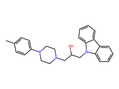 1-(9H-carbazol-9-yl)-3-(4-(p-tolyl)piperazin-1-yl)propan-2-ol structure