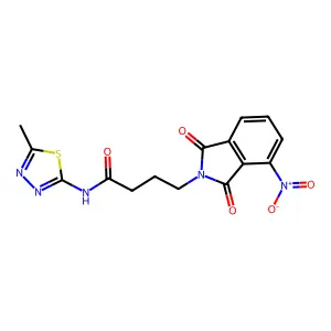 N-(5-methyl-1,3,4-thiadiazol-2-yl)-4-(4-nitro-1,3-dioxoisoindol-2-yl)butanamide structure