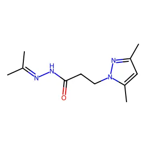 3-(3,5-dimethyl-1H-pyrazol-1-yl)-N'-(propan-2-ylidene)propanehydrazide structure
