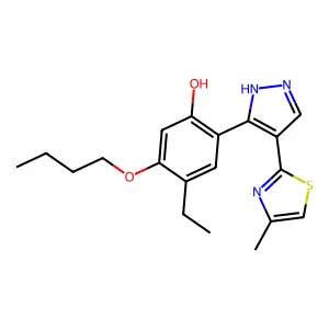 5-butoxy-4-ethyl-2-[4-(4-methyl-1,3-thiazol-2-yl)-1H-pyrazol-3-yl]phenol structure