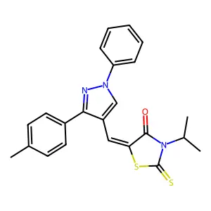 3-(1-Methylethyl)-5-[[3-(4-methylphenyl)-1-phenyl-1H-pyrazol-4-yl]methylene]-2-thioxo-4-Thiazolidinone structure