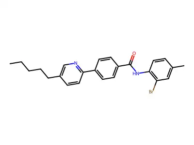 N-(2-bromo-4-methylphenyl)-4-(5-pentylpyridin-2-yl)benzamide structure