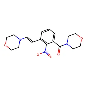 morpholin-4-yl-[3-[(E)-2-morpholin-4-ylethenyl]-2-nitrophenyl]methanone structure