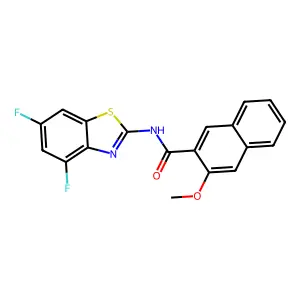 N-(4,6-difluoro-1,3-benzothiazol-2-yl)-3-methoxynaphthalene-2-carboxamide structure