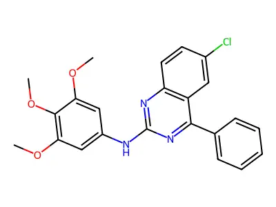 6-chloro-4-phenyl-N-(3,4,5-trimethoxyphenyl)quinazolin-2-amine structure