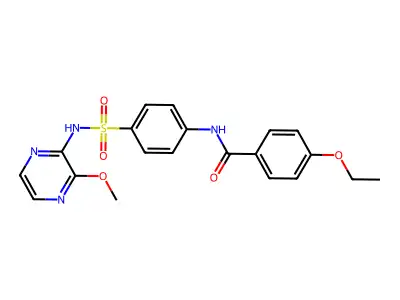 4-ethoxy-N-[4-[(3-methoxypyrazin-2-yl)sulfamoyl]phenyl]benzamide structure