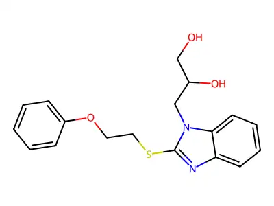 3-[2-(2-Phenoxyethylsulfanyl)benzimidazol-1-yl]propane-1,2-diol structure