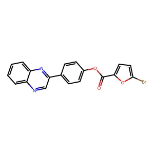 4-(Quinoxalin-2-yl)phenyl 5-bromofuran-2-carboxylate structure
