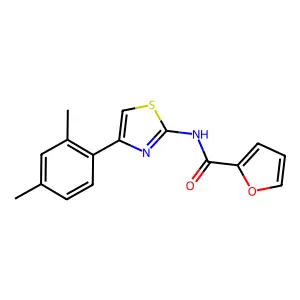 N-[4-(2,4-dimethylphenyl)-1,3-thiazol-2-yl]furan-2-carboxamide structure