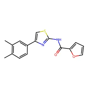 N-[4-(3,4-dimethylphenyl)-1,3-thiazol-2-yl]furan-2-carboxamide structure